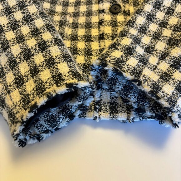 Talbots Black and White Gingham Tweed Jacket Size Small Size 4 - Picture 9 of 11